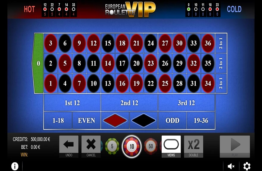 European Roulette VIP screen 1