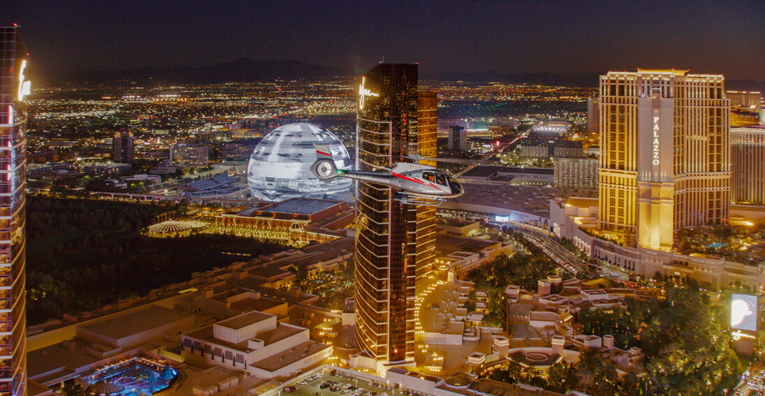 Helicopter tour of the Strip