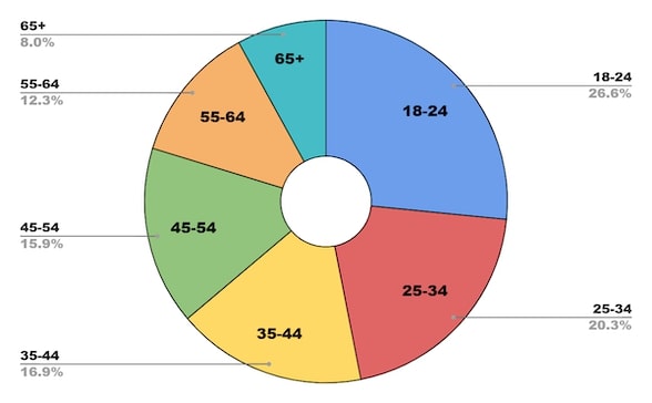 Statistical profile of a roulette player by age 2